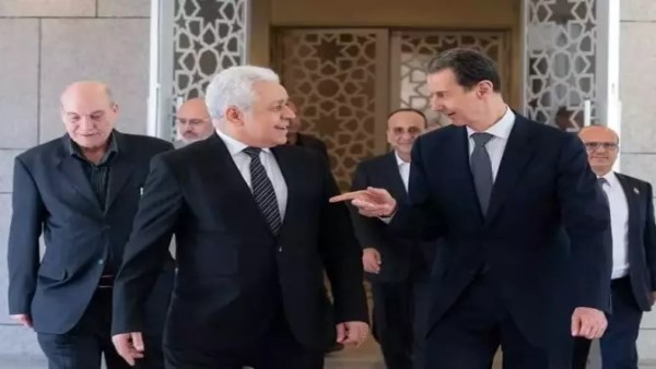 حمدين صباحي مع الرئيس السوري بشار الأسد