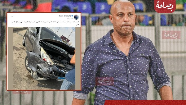 طارق مصطفى ينجو من حادث سيارة على  الطريق الدائرى