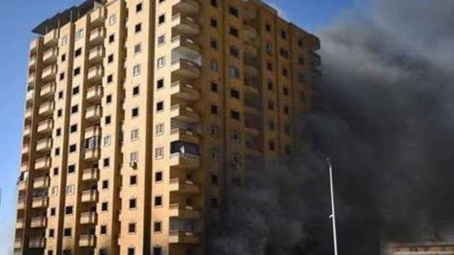 عقار حي الهرم المحترق