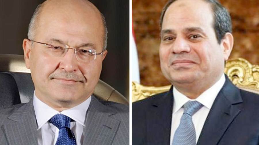 الرئيس عبد الفتاح السيسي ونظيره العراقي برهم صالح