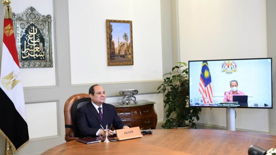 الرئيس السيسي خلال مباحثاته مع رئيس وزراء ماليزيا