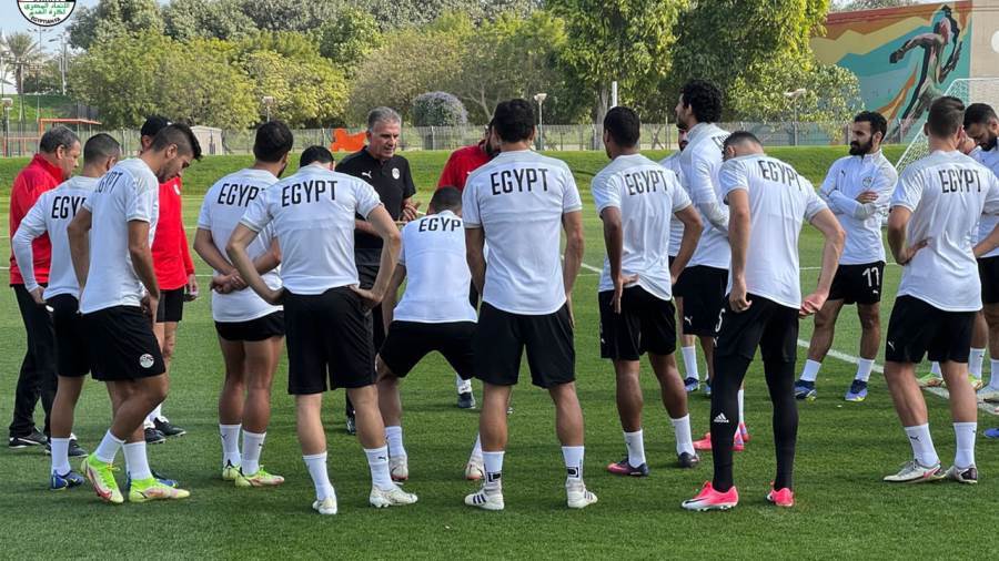 منتخب مصر يؤدي تدريبه الأخير استعدادا للقاء قطر