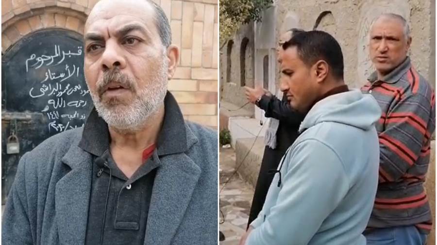 أهالي شربين أمام قبر وائل الإبراشي