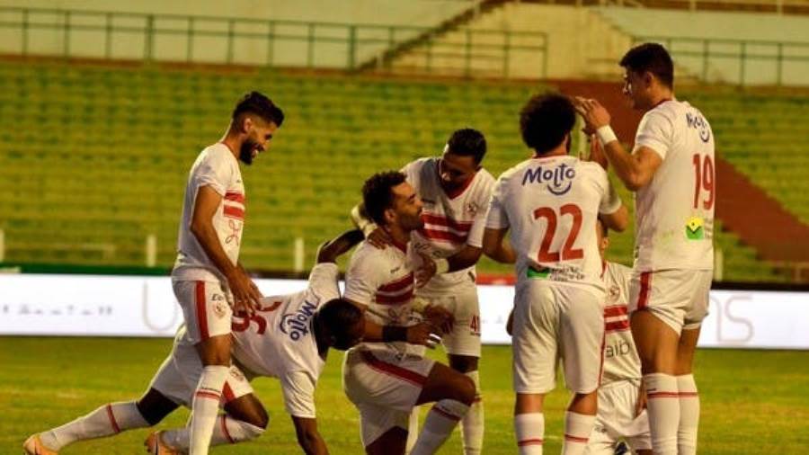 احتفال لاعبي نادي الزمالك