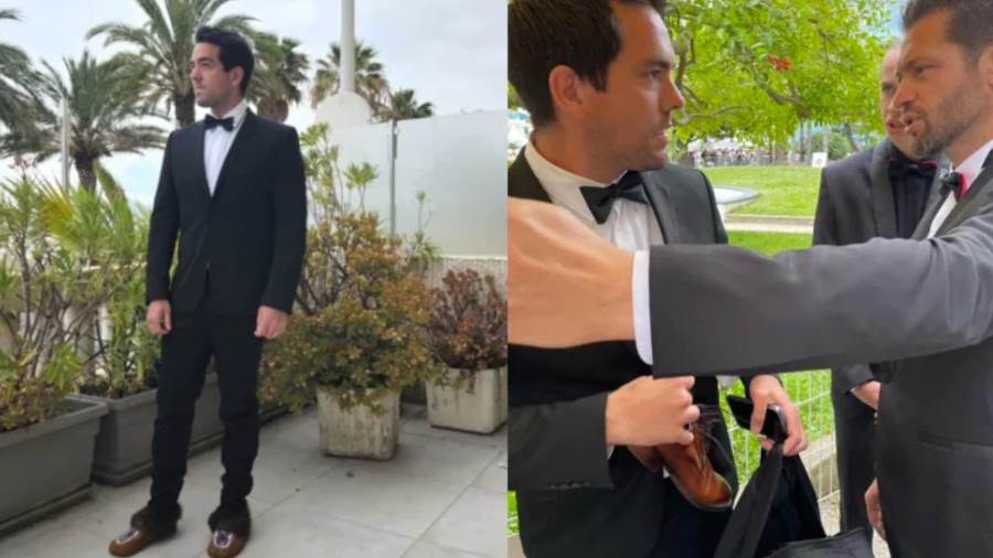 لحظة منع المخرج الكندي كيلفن ريدفيرز من المرور على السجادة ا