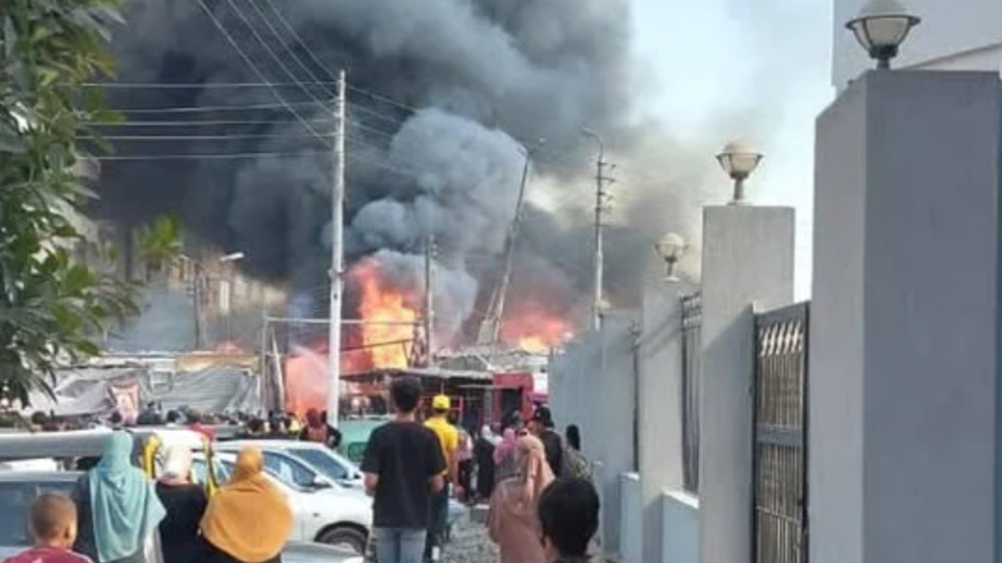 حريق سوق القنطرة