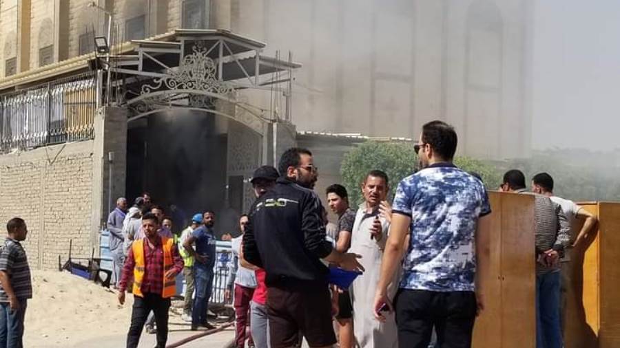 السيطرة على حريق كنيسة الأنبا بيشوى دون إصابات