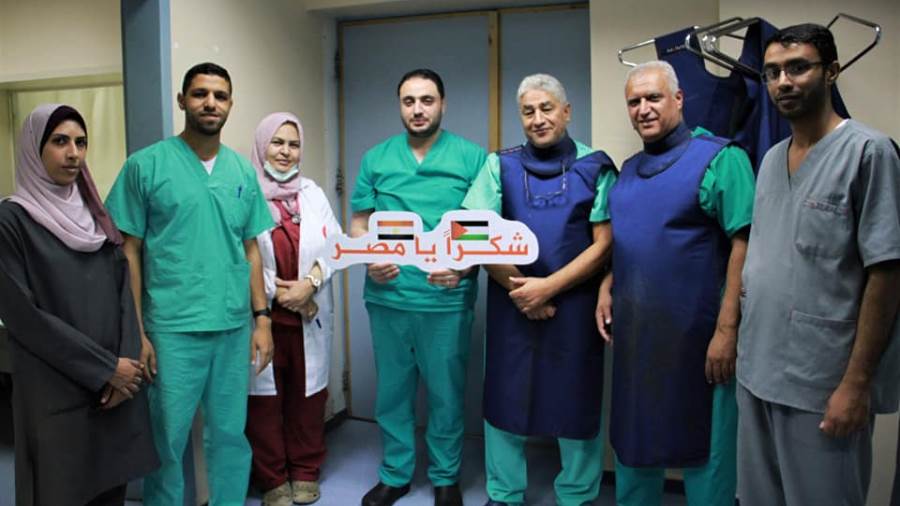 الأطقم الطبية الفلسطينية تتوجه بالشكر لمصر