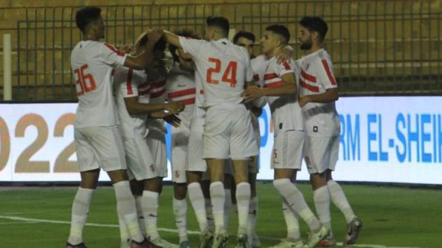 فرحة لاعبي الزمالك بالهدف الأول