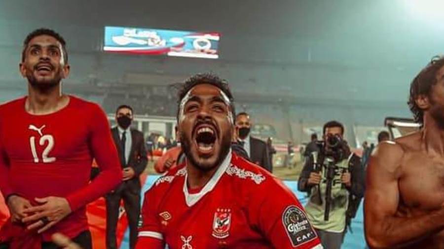 احتفال لاعبو الاهلي