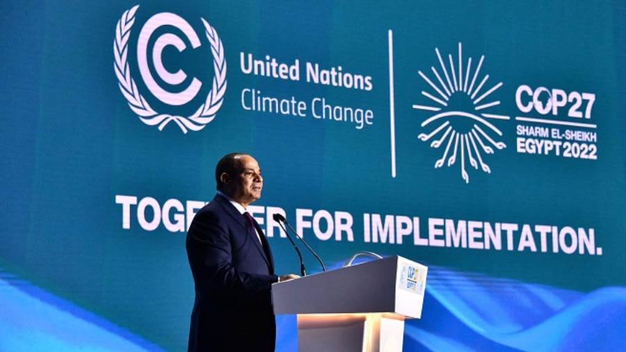الرئيس السيسي خلال مؤتمر المناخ