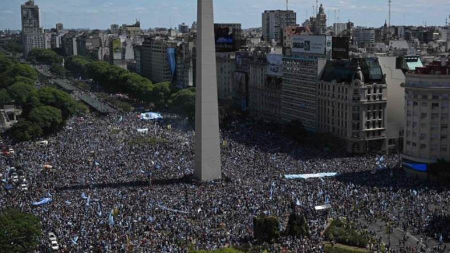 احتفالات جماهير الأرجنتين