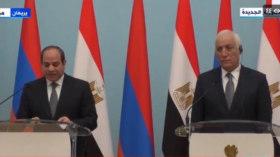 الرئيس السيسي ونظيره الأرميني خلال المؤتمر الصحفي
