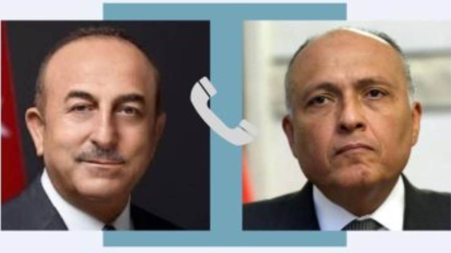 وزير الخارجية المصري يتصل هاتفيا وزير الخارجية التركي