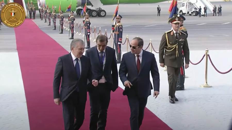 الرئيس عبد الفتاح السيسي يستقبل رئيس جمهورية أوزبكستان