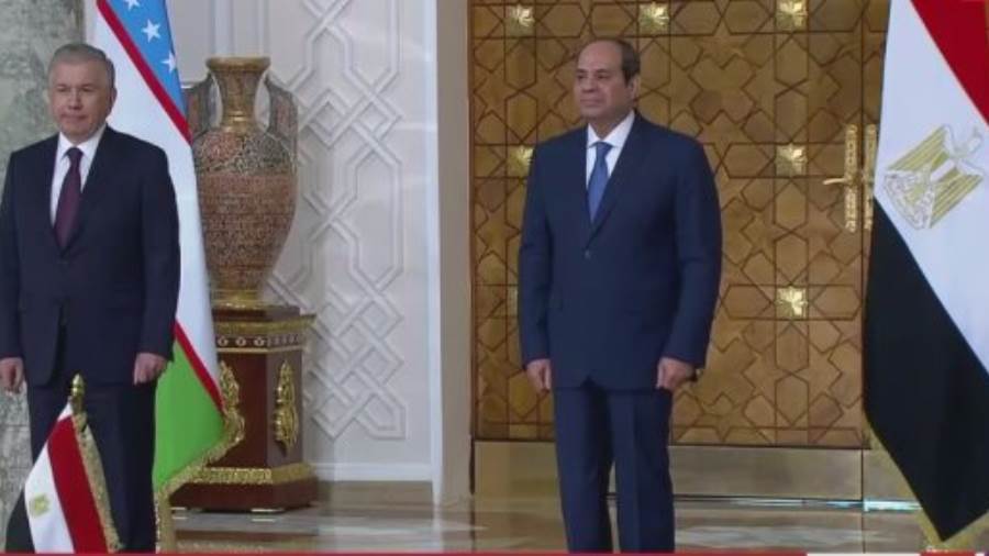 الرئيس السيسي مع نظيره الأوزبكستاني شوكت مرضيائيف