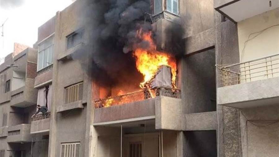 حريق شقة سكنية بالمعادي
