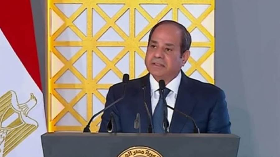 الرئيس عبد الفتاح السيسي خلال احتفالية عيد العمال