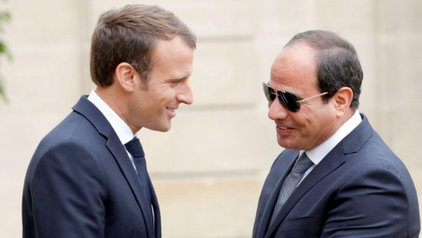 رئيس عبد الفتاح السيسي والرئيس الفرنسي إيمانويل ماكرون 