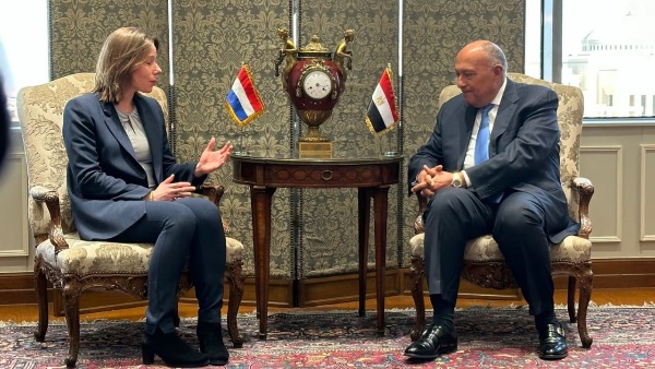 وزيرة الخارجية الهولندية وسامح شكري وزير خارجية مصر 