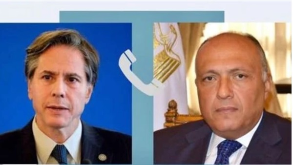 وزير الخارجية المصري تلقى اتصالًا هاتفيًا نظيرة “أنتوني بلينكن