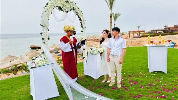 حفل زفاف كازاخستاني في منتجع شرم الشيخ