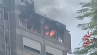 حريق بأحد الأبراج السكنية في الزمالك