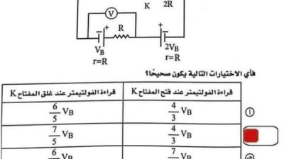 سؤال 34 في امتحان الفيزياء 