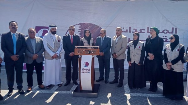 ميناء شرق بورسعيد يستقبل شحنات مساعدات إغاثية قطرية لأهالي قطاع غزة
