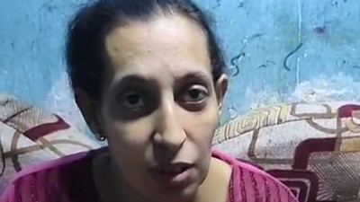 أم مينا أثناء اللقاء الصحفي لموقع بصراحة الإخباري