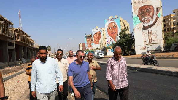  المهندس عمرو لاشين بجولة ميدانية فى طريق السادات