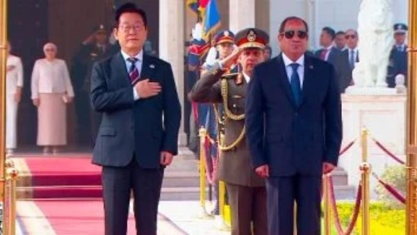 الرئيسان المصري والكوري 