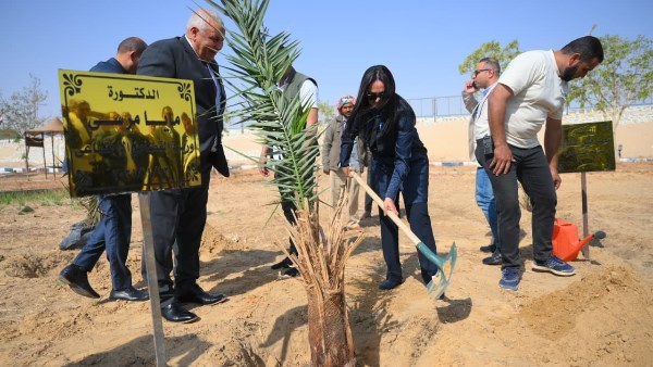 وزيرة التضامن تغرس نخلة في حديقة 30 يونيو بالوادي الجديد 