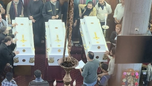 تشييع جثامين 3 ضحايا بمطرانية ديرمواس