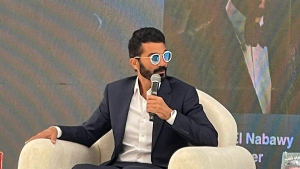 الفنان خالد النبوي خلال ندوته