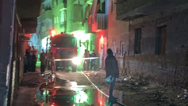 اندلاع حريق بعمارة سكنيه بشارع الباسل