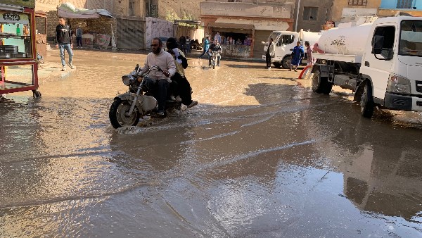 كسر ماسورة ٦ بوصه بشارع الباسل 