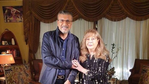 سمية الألفي مع عمرو الليثي من كواليس برنامج "واحد من الناس"