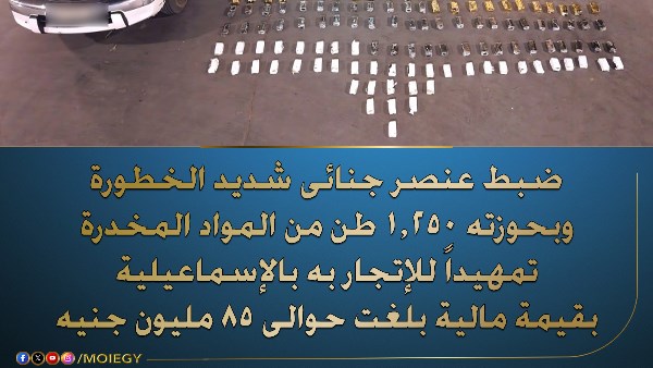 في إطار جهود وزارة الداخلية المستمرة.. ضبط عنصر إجرامي شديد الخطورة بالإسماعيلية