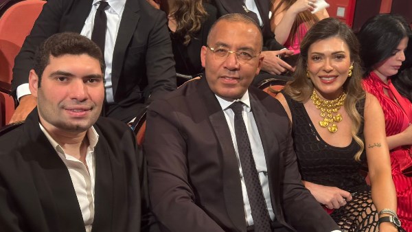  الصحفى خالد صلاح  ورجل الأعمال ماهر محمد فوده في العرض لفيلم المشروع إكس