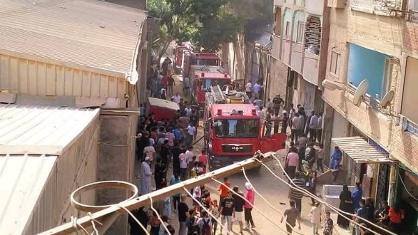 حريق مصنع بلاستيك بالسلام