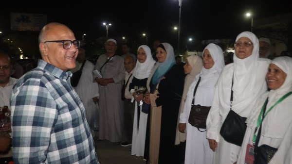 اثناء توديع حجاج بيت الله الحرام بالقليوبية 