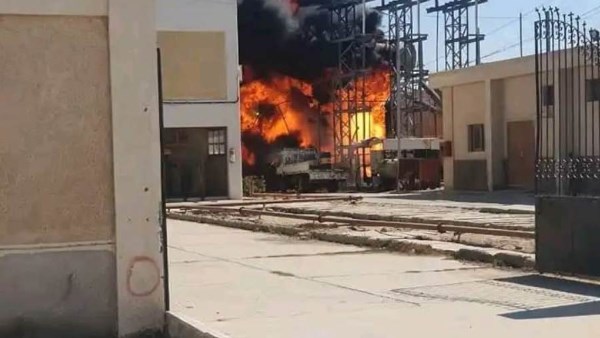 انفجار محول كهرباء 