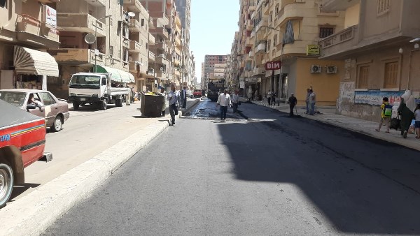 رصف الطرق بدمنهور 