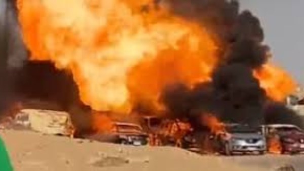 انفجار خط الغاز بطريق الواحات