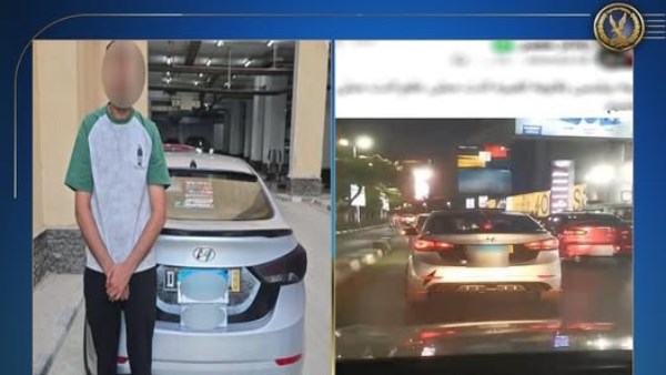 قائد سيارة بتثبيت لوحتين مختلفتين 