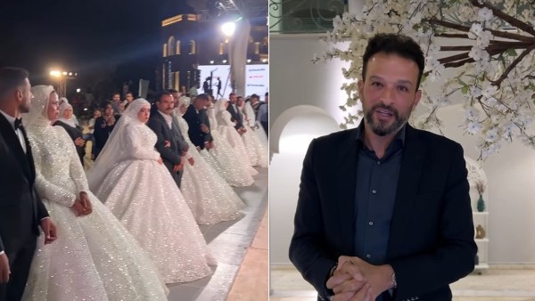 أيمن عباس خلال حفل زفاف جماعي أيمن عباس خلال حفل زفاف جماعي