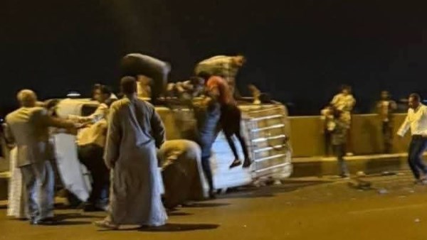 حادث تصادم علي طريق دمنهور الدولي 