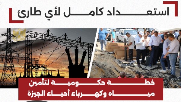  خطة حكومية لتأمين مياه وكهرباء أحياء الجيزة