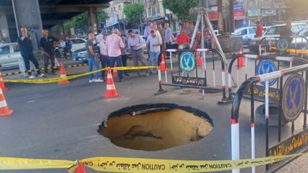 هبوط أرضي بمنطقة حلمية الزيتون بالقاهرة